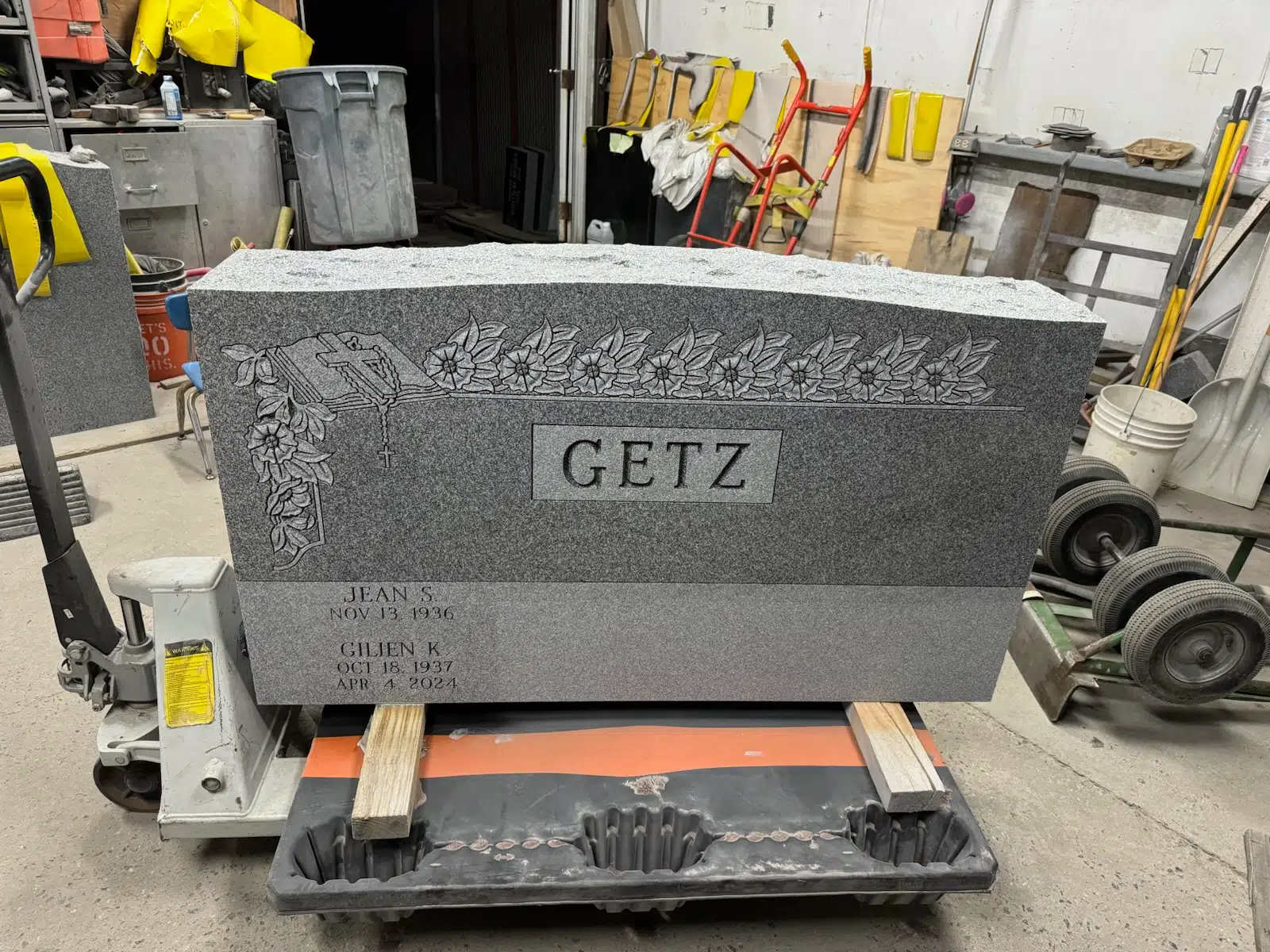 Granite Companion / Double Headstone hand-carved by Companion Stone Shop in NJ — image 5